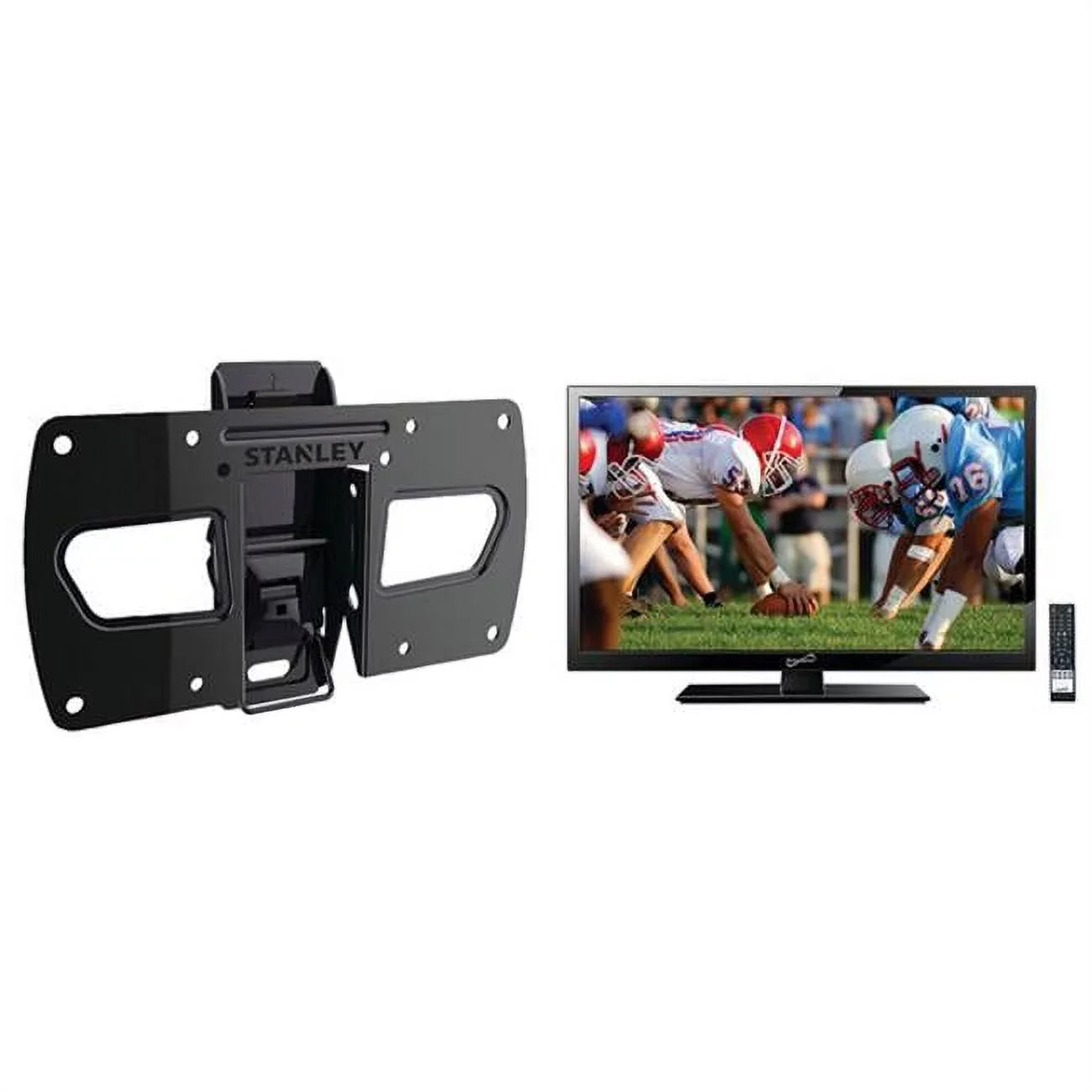 Sizeupersonic 24" Class Full HD (1080P) Portable LED TV (SizeC-2411) and Sizetanley TMR-EC3103T Tilt Wall Mount