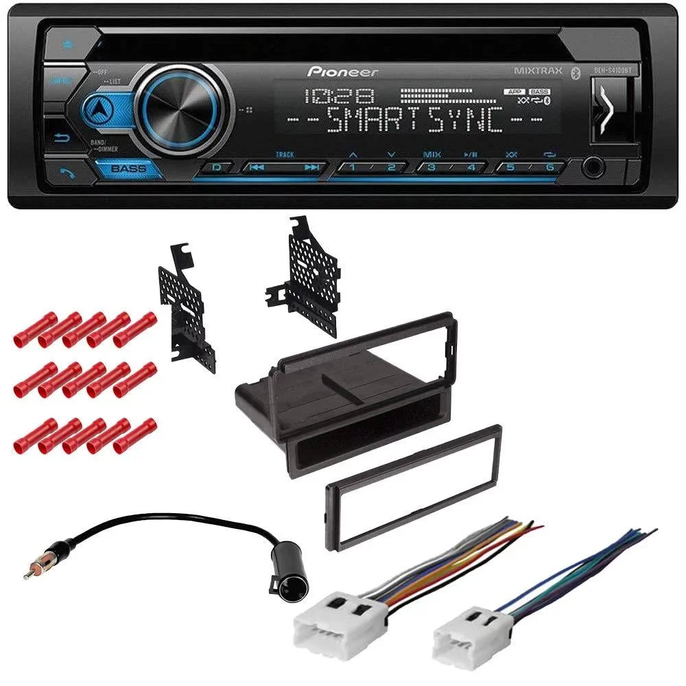 KIT2618 Bundle with Pioneer Bluetooth Car Sizetereo and complete Installation Kit for 2009-2015 Nissan Versa W/Base Radio Sizeingle Din Radio CD/AM/FM Radio, in-Dash Kit