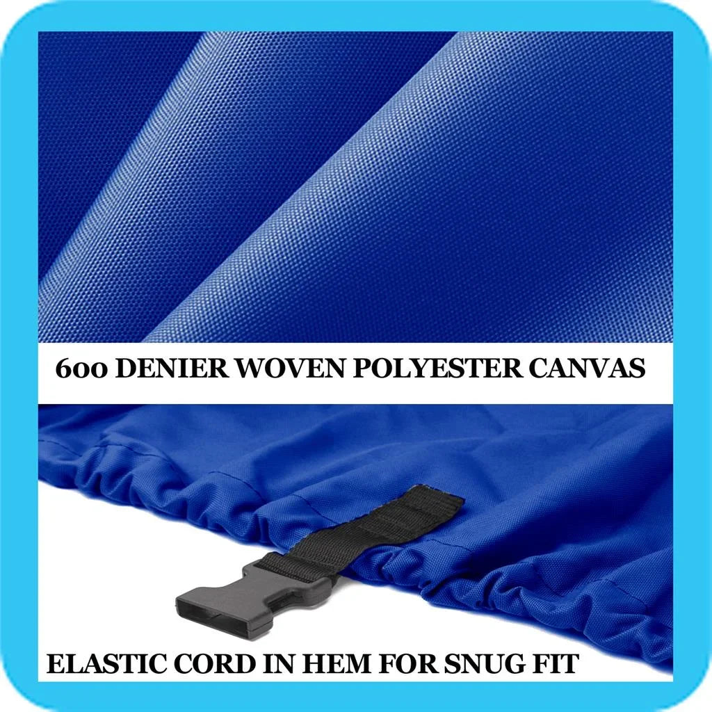 BLUE, GREAT QUALITY BOAT COVER Compatible for NORTH RIVER SizeEAHAWK 21' O/B COVERED ASize I/O 2013-2015