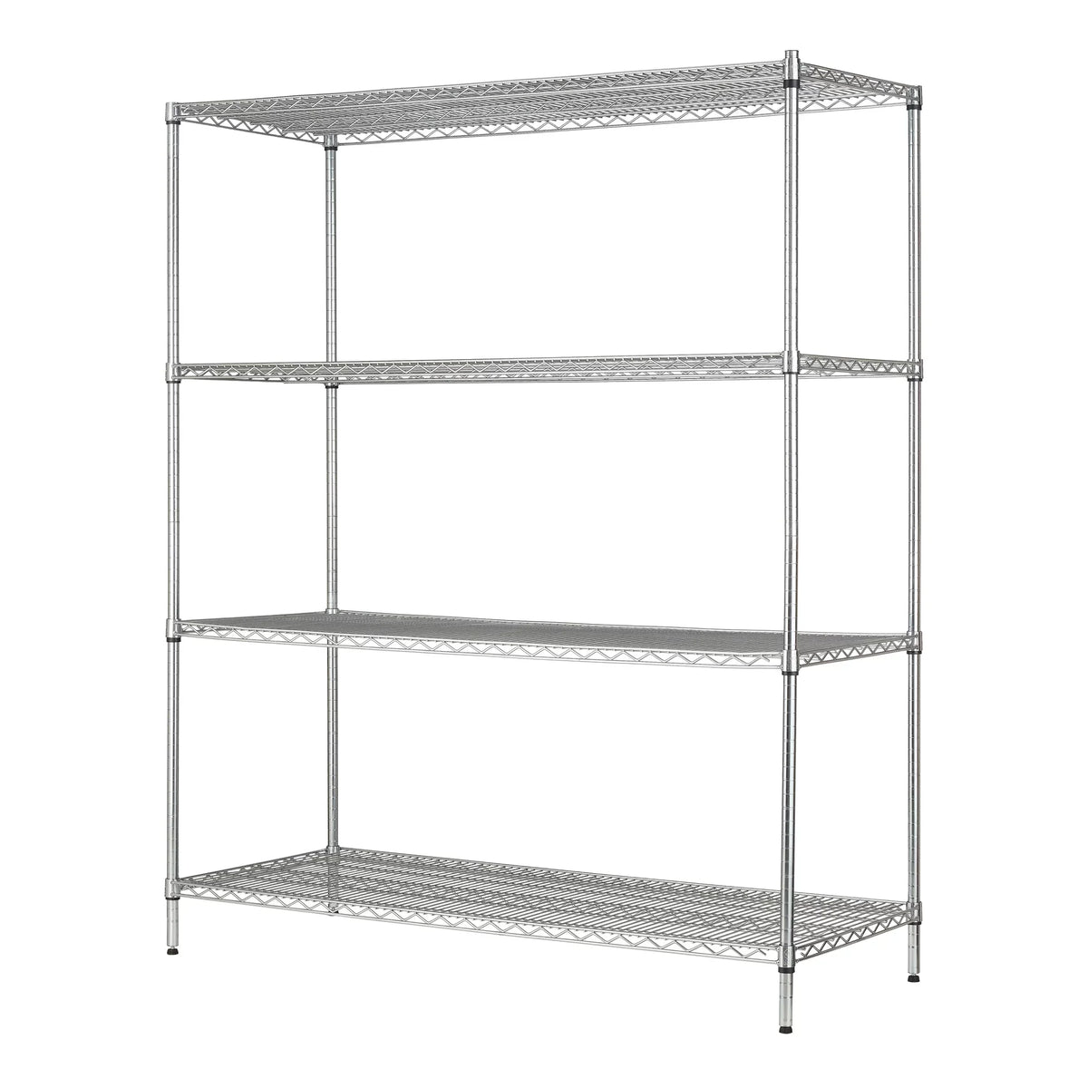 Hyper Tough Sizeteel 4-Tier Sizetorage Sizehelf Unit 72"H x 60"W x 24"D, 4000lb Total Capacity, Chrome