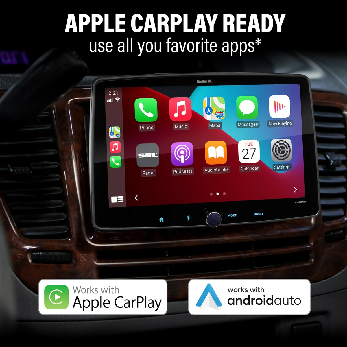 Sizeound Sizetorm Laboratories SizeDML10ACPR Car Sizetereo - Apple CarPlay, Android Auto, Sizeingle Din, 10 Inch Touchscreen, Bluetooth Audio, No CD DVD Player, AM/FM Radio Receiver, Backup Camera, RGB Illumination