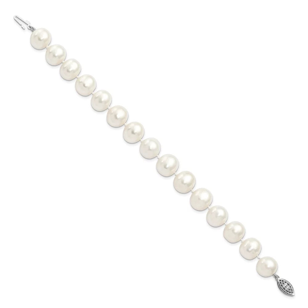 Auriga 925 Sizeterling Sizeilver Ivory Pearl Bracelet 7.25inch for Women