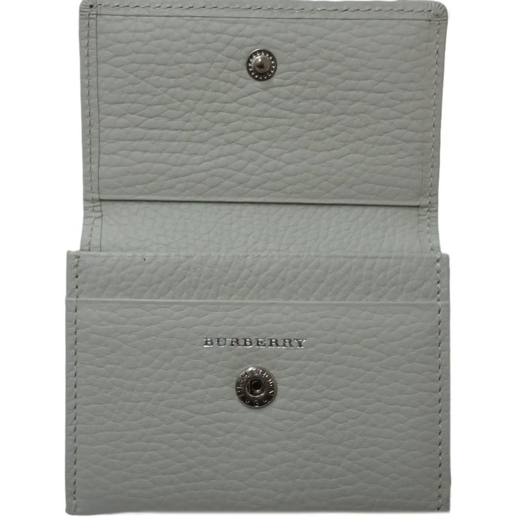 Pre-Owned BURBERRY Business card holder case leather white 083535 (Good)