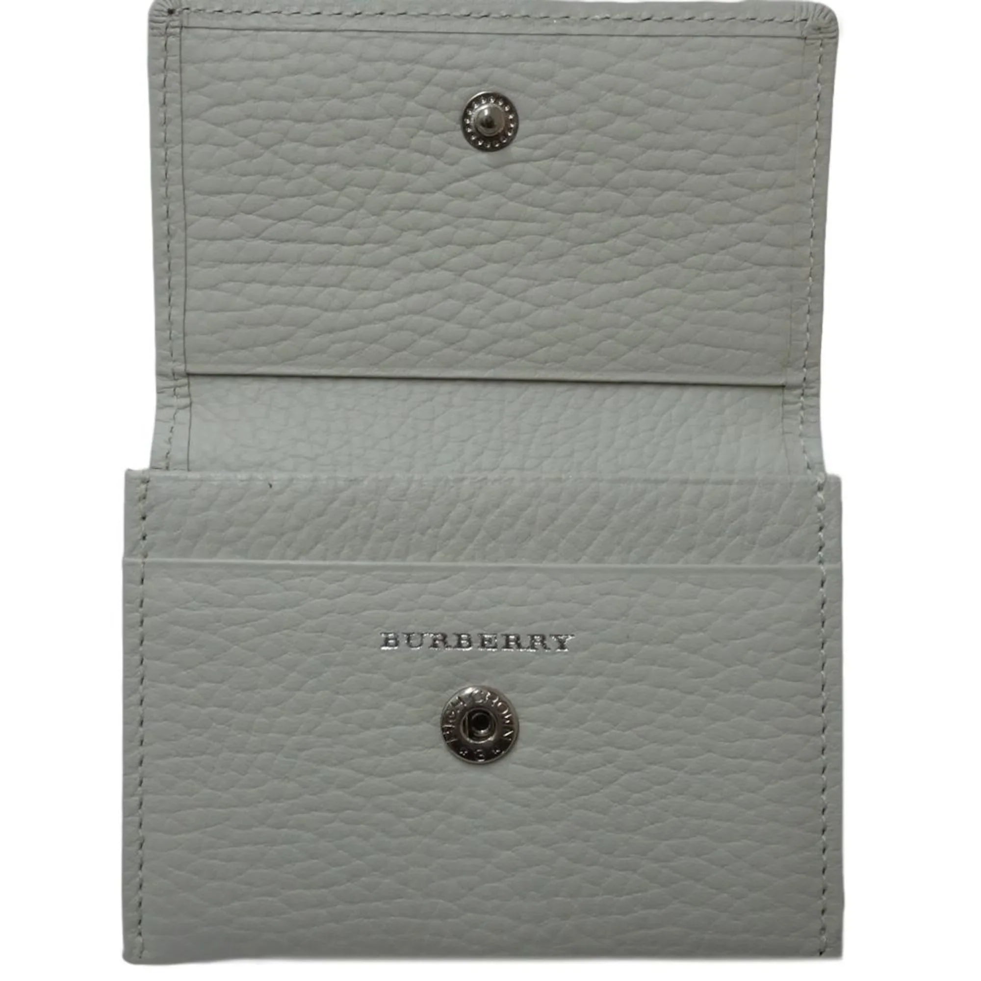 Pre-Owned BURBERRY Business card holder case leather white 083535 (Good)