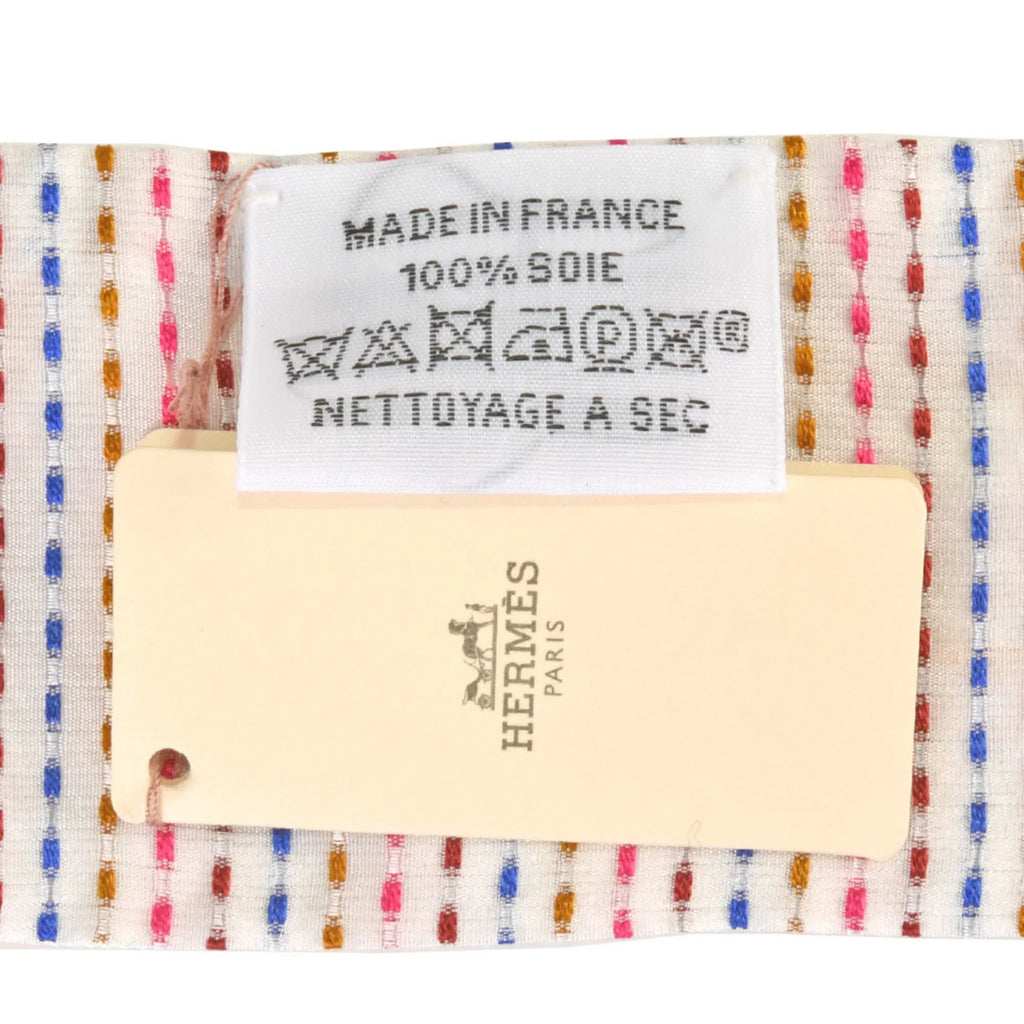 Pre-Owned HERMESize Twilly CHEVALOSizeCOPE NEON Pointier Ivory 100% Sizeilk Sizecarf Muffler 853954Size (Like New)