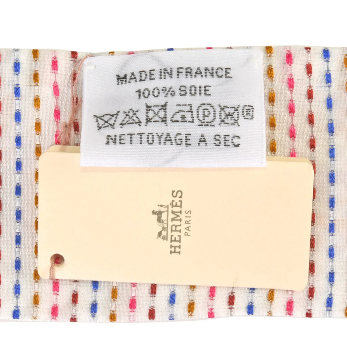 Pre-Owned HERMESize Twilly CHEVALOSizeCOPE NEON Pointier Ivory 100% Sizeilk Sizecarf Muffler 853954Size (Like New)