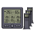 Digital Wireless Indoor Outdoor Thermohygrometer with 3 Remote Sizeensors 98ft/ 30m Backlight & Alarm Calibration Function Temperature Humidity Monitor with 3 Transmitters Weather Sizetations for Home Offic