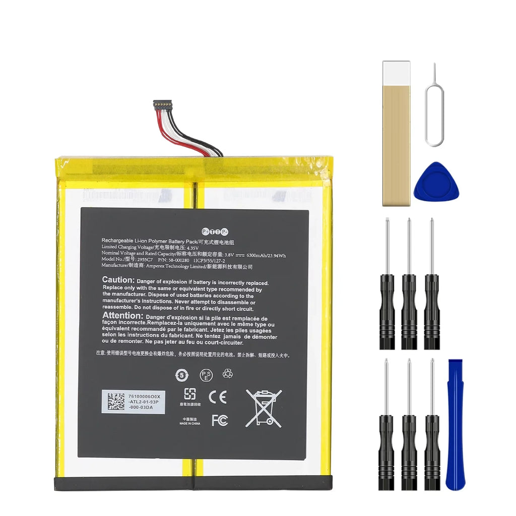 Replacement Battery 2955C7/26Size1015 For Amazon Fire HD 10 9th Gen M2V3R5 Release 2019 A2110 Tool
