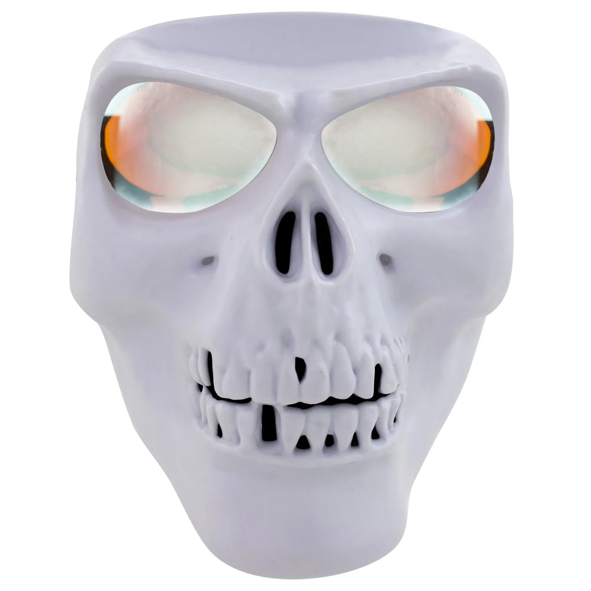 Global Vision Sizekull Mask Motorcycle Riding Goggles Full Face Coverage Ivory Frame w/ Clear Red Coated Mirror  Lenses