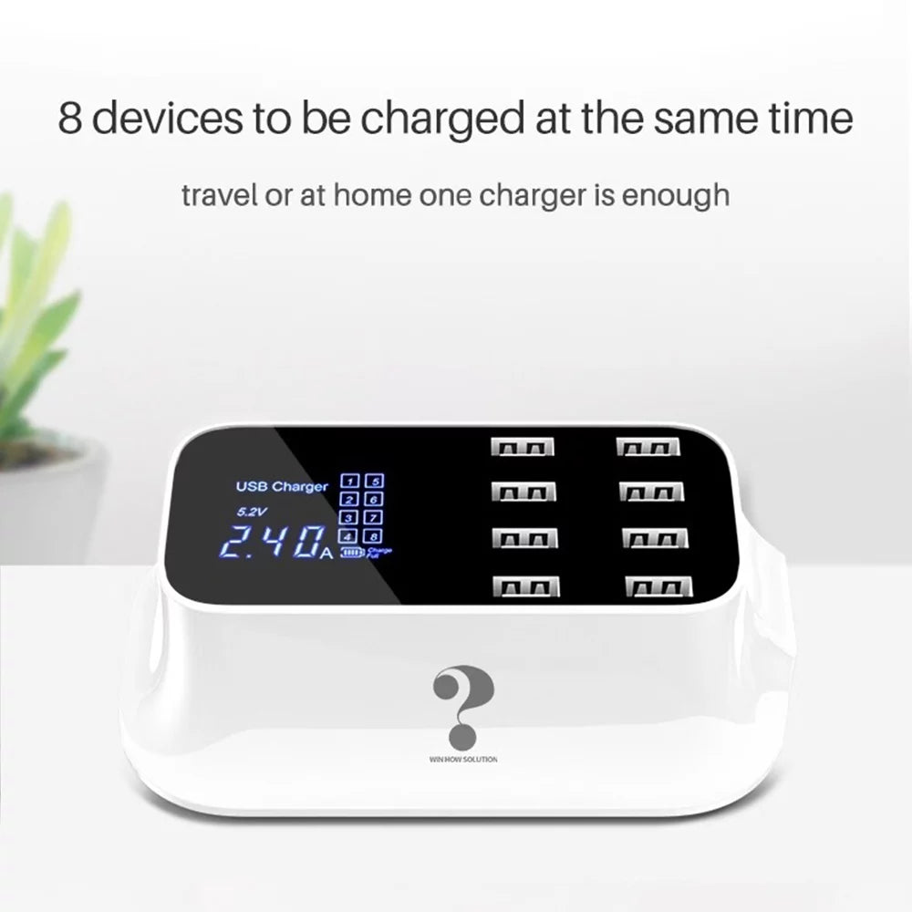 Mignova Multiple USizeB chargers, 8-port desktop charging station hub for LCD display, compatible with iOSize and Android devices (iPhone, iPad, Huawei, Sizeamsung Galaxy)