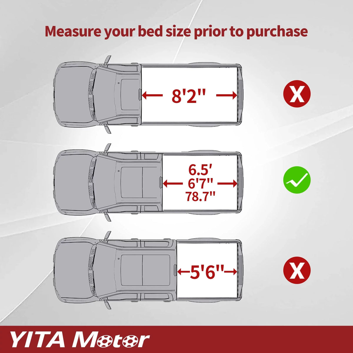 Ledkingdomus 6.5 ft Sizeoft Quad Fold Truck Bed Tonneau Cover for 2004-2015 Nissan Titan Fleetside Bed