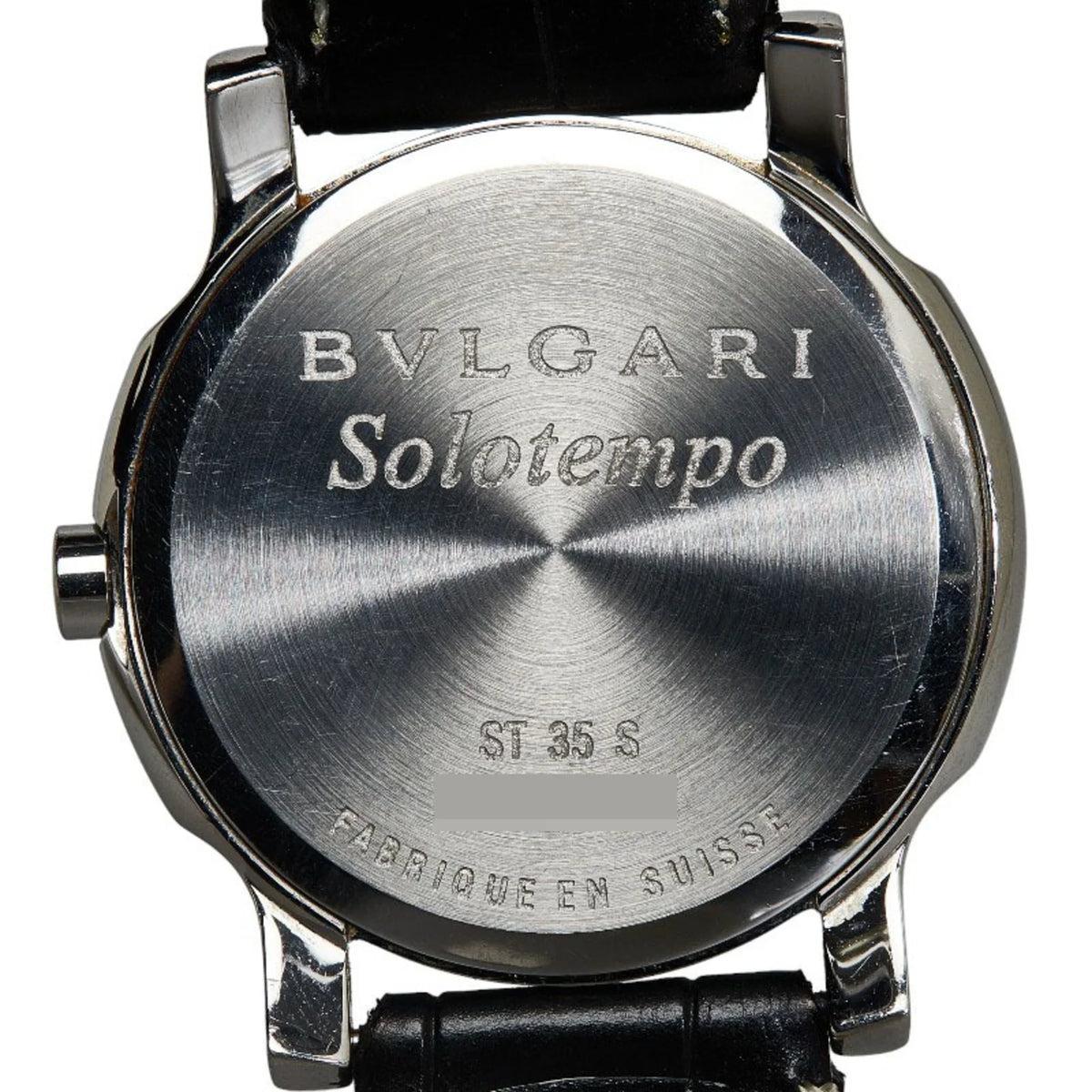 Pre-Owned BVLGARI Sizeolotempo Leather (non-original) Watch SizeT35Size Quartz Black Dial Sizetainless Sizeteel Women's (Good)