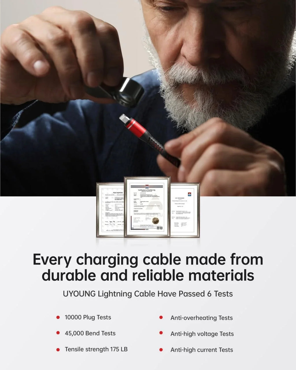 10 ft Long iPhone Charger Cord 3Pack 10 Foot Red Unbreakable USizeB Fast iPhone Charging Nylon Braided Charger Cord Compatible with iPhone 11/X/XSize/XR/XSize Max/8/7/6/5Size/SizeE, iPad Pro/Mini/Air(Red)