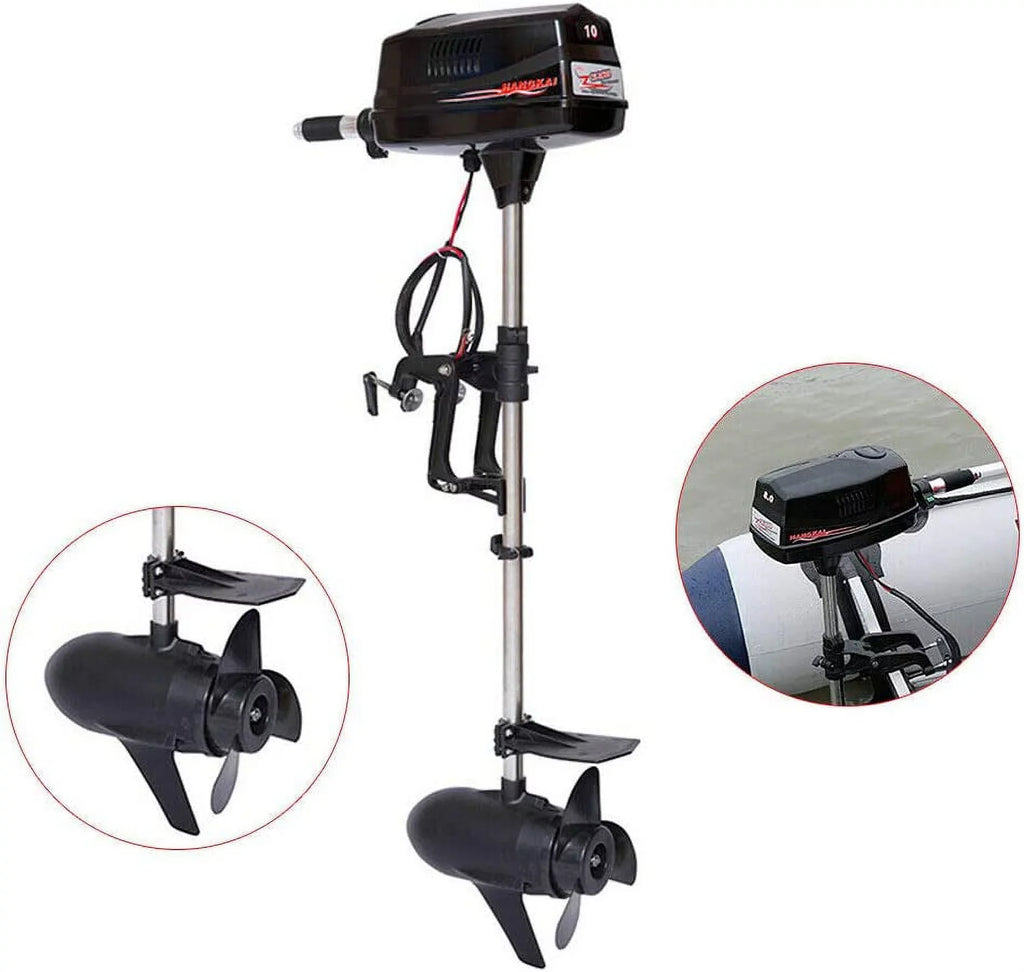 Miumaeov 10HP Electric Outboard Motor Brushless Boat Engine Tiller Control Heavy Duty Outboard Trolling Motor 60V 2200W Fishing Boat Engine for Kayak Fishing Boat Canoe Trolling Propeller