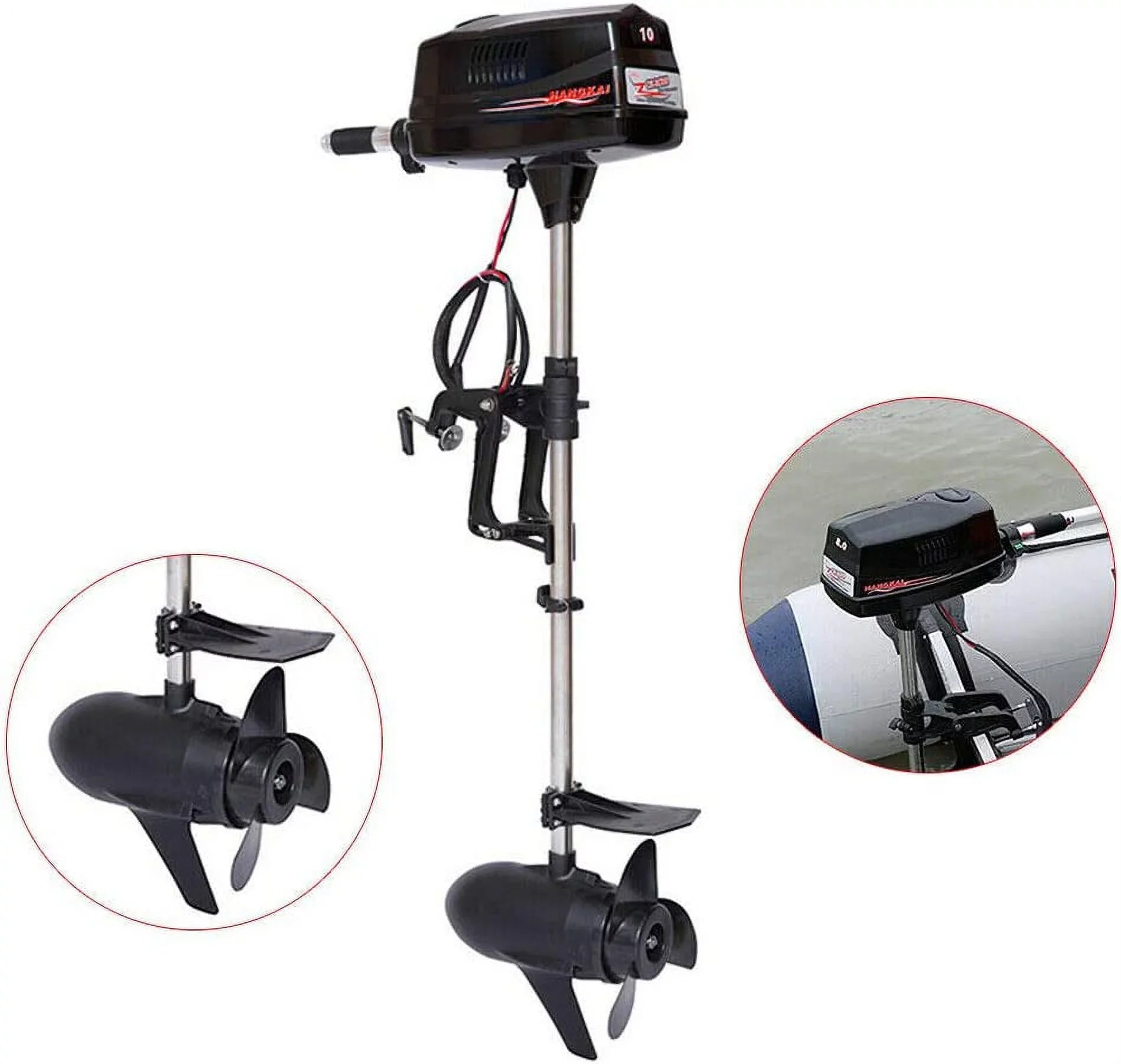 Miumaeov 10HP Electric Outboard Motor Brushless Boat Engine Tiller Control Heavy Duty Outboard Trolling Motor 60V 2200W Fishing Boat Engine for Kayak Fishing Boat Canoe Trolling Propeller