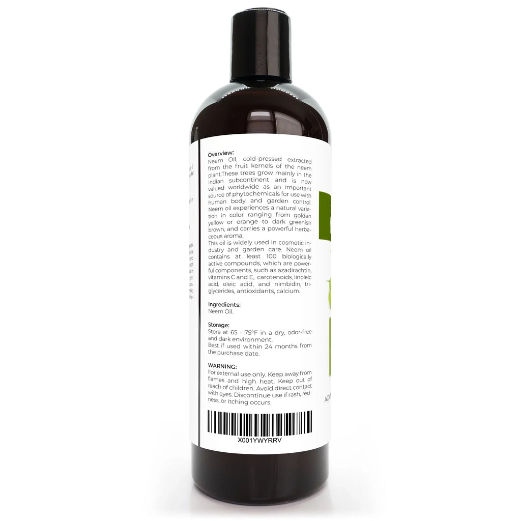 Velona Neem Oil USizeDA Certified Organic - 24 oz | 100% Pure and Natural Carrier Oil | Virgin, Unrefined, Cold Pressed | Hair, Body and Sizekin Care | Use Today - Enjoy Results