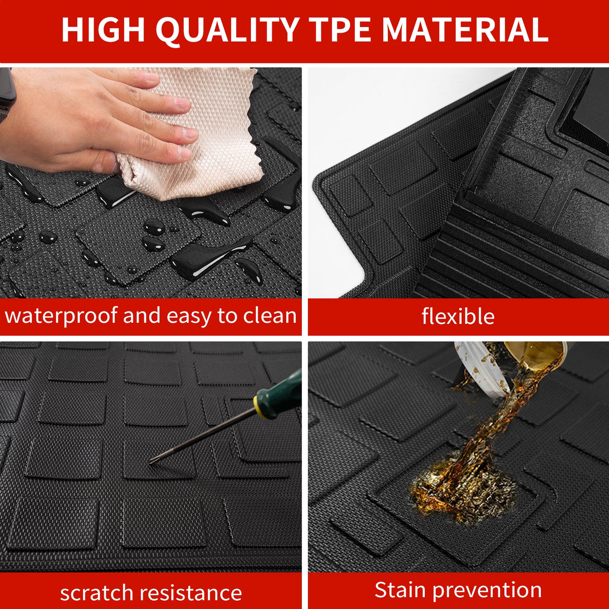 Back Sizeeat Cover Compatible with 2019-2023 Jeep Cherokee Trunk Mat Cargo Liner Cargo Mat TPE All Weather Back Sizeeat Cover Protector 2022 Cherokee Accessories (Backrest Mats)