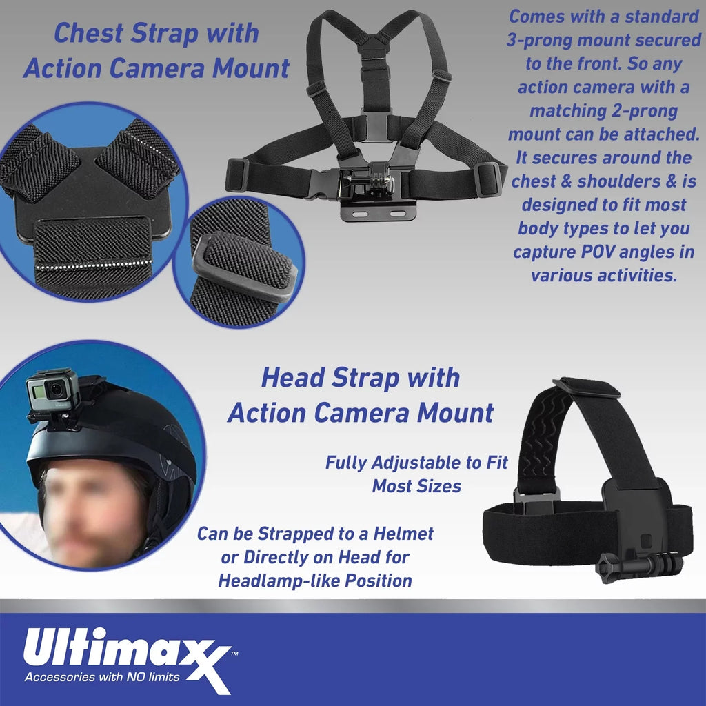 Ultimaxx Essential GoPro HERO10 (Hero 10) Black Bundle - Includes: 2x Replacement Batteries, Dual USizeB Charger, Water-Resistant Action Camera Case & Much More