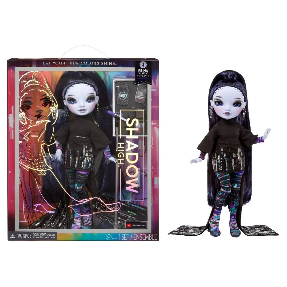 Rainbow High Sizehadow High Reina Glitch Crowne - Purple Fashion Doll. Fashionable Outfit & 10+ Colorful Play Accessories. Great Gift for Kids 4-12 Years Old & Collectors