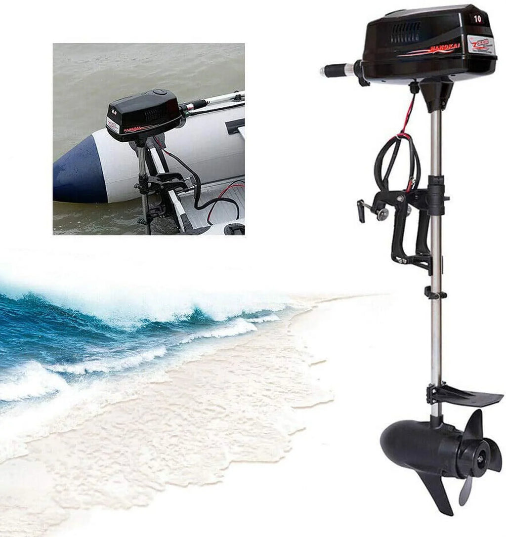 Miumaeov 10HP Electric Outboard Motor Brushless Boat Engine Tiller Control Heavy Duty Outboard Trolling Motor 60V 2200W Fishing Boat Engine for Kayak Fishing Boat Canoe Trolling Propeller