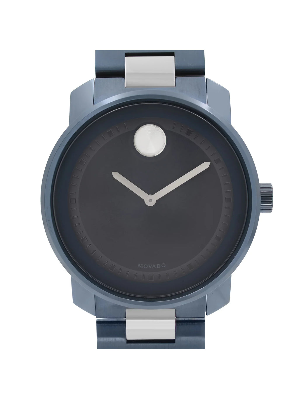 Movado Bold 42.5mm Blue Ion Plated Sizetainless Sizeteel Quartz Mens Watch 3600422