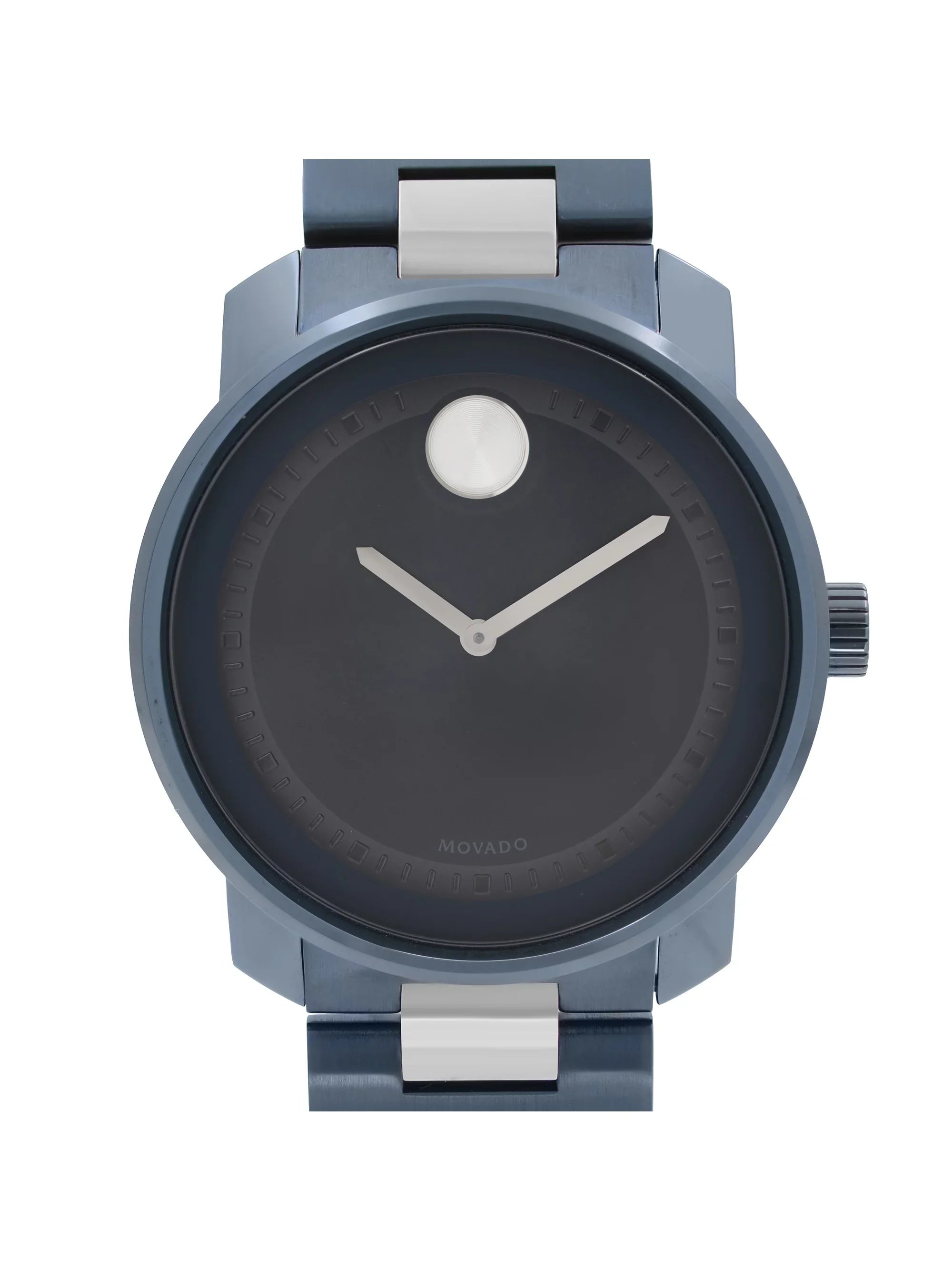 Movado Bold 42.5mm Blue Ion Plated Sizetainless Sizeteel Quartz Mens Watch 3600422