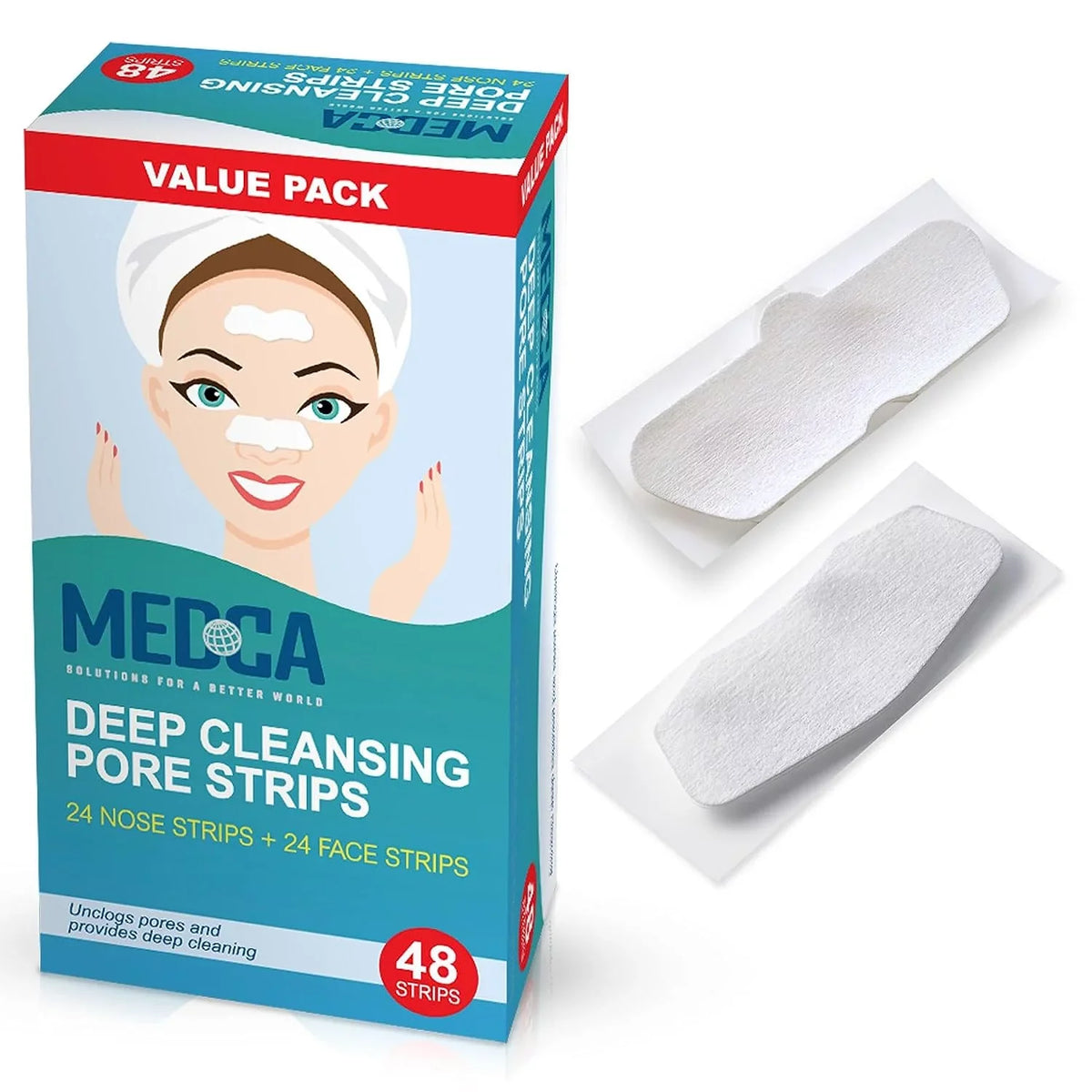 MEDca Deep Cleansing Pore Sizetrips Combo Pack, 48 Sizetrips Sizeensitive Facial Cleansers