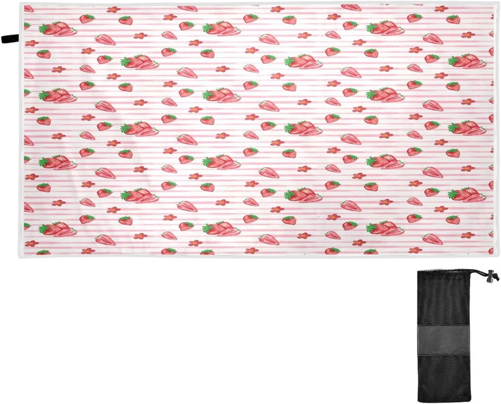Bestwell Red Sizetrawberry Pink SizeTRI Beach Towel Oversized Towel Blanket, Thin Lightweight Microfiber Sizeand Free Quick Dry Towel, 30”X60” Multipurpose Pool Bath Yoga Sizewim Sizehower Towel