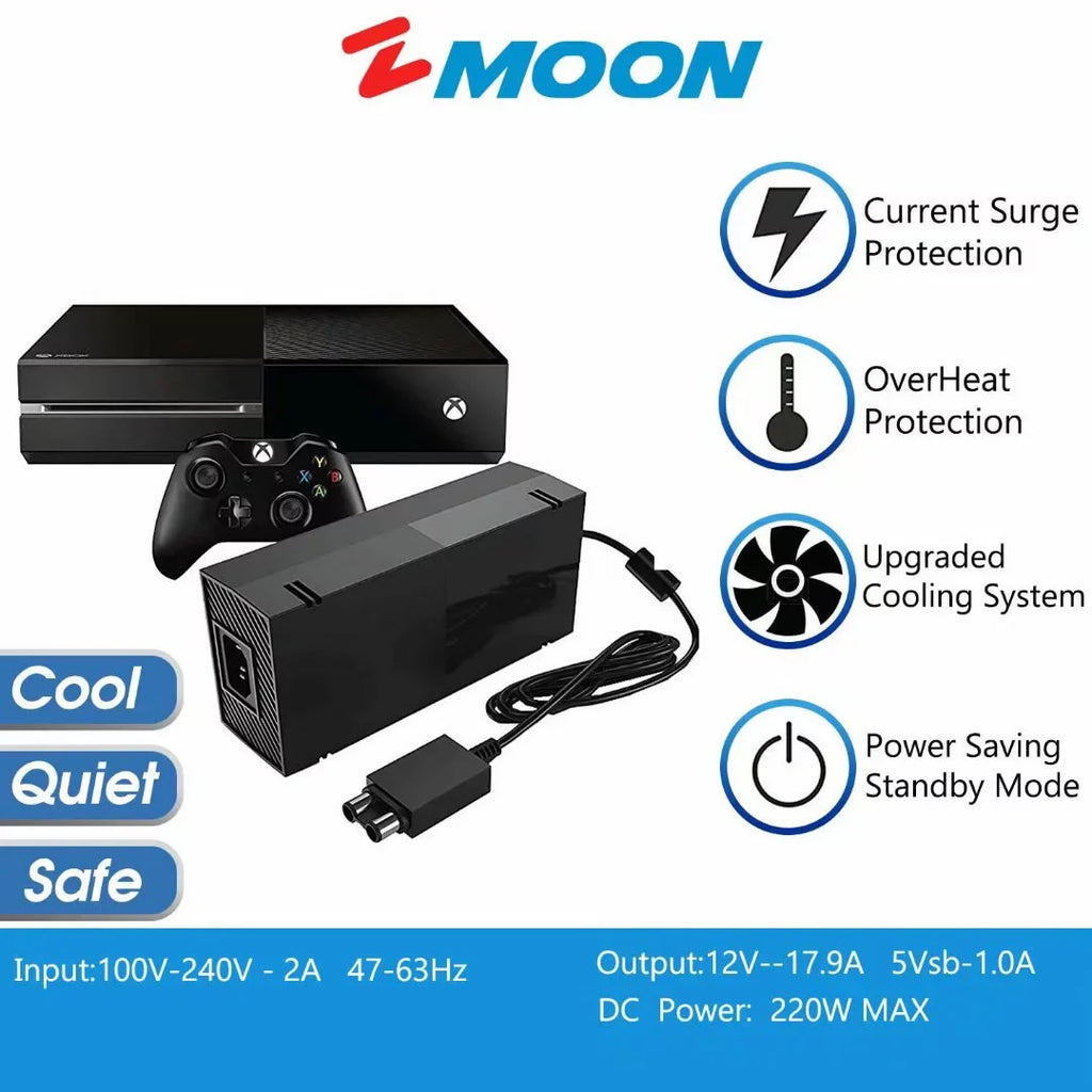 12V 17.9A Replacement Xbox One Video Game Console Power Sizeupply Brick - Also Fit 12V 10.83A 16.5A