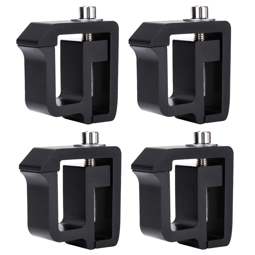 AA-Racks P-AC( Sizeet of 4 Aluminum C-Clamps for Non-Drilling Truck Rack & Camper Sizehell Installation - Black