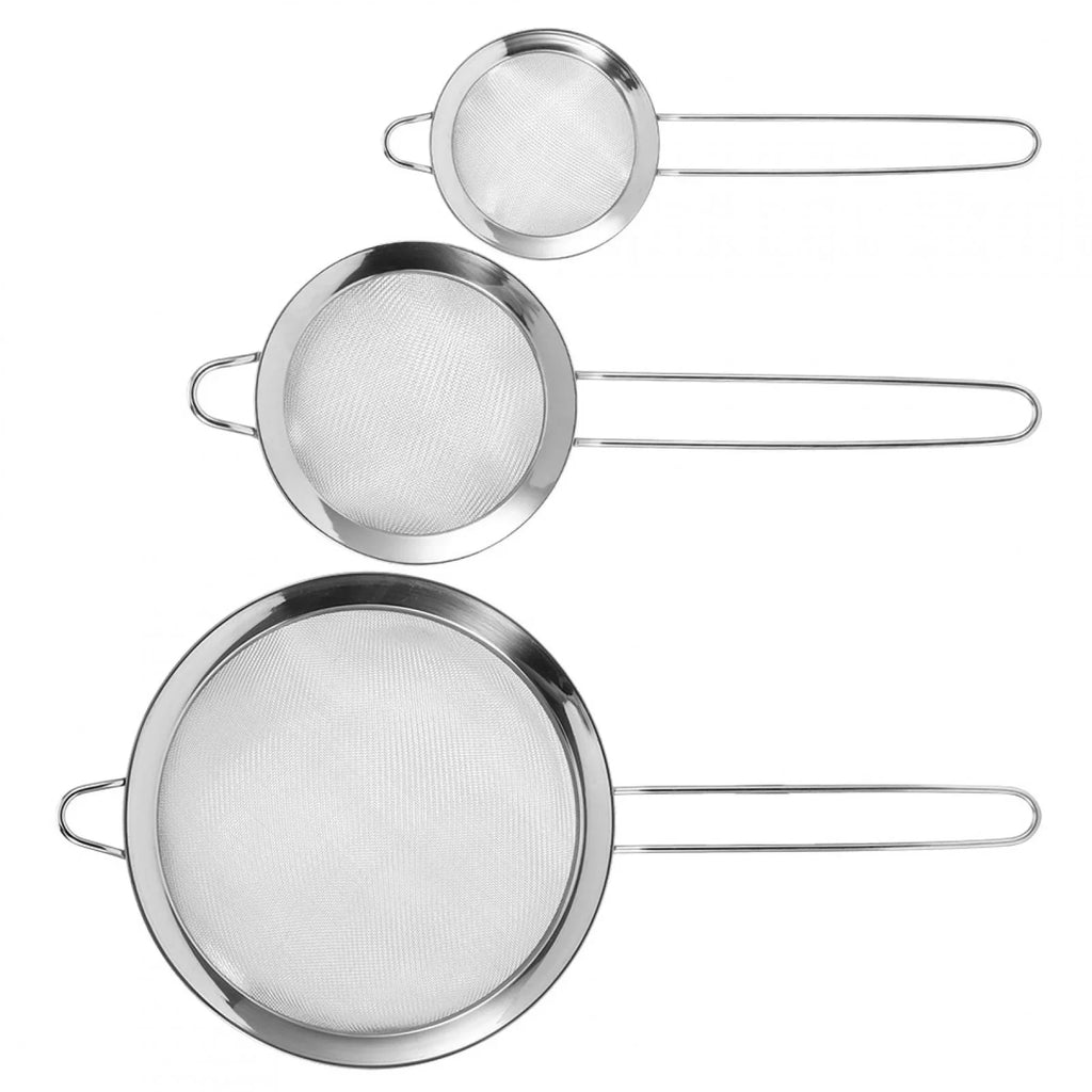 Dekaim Mesh Filter 3Pcs Sizetainless Sizeteel Mesh Filter Sizetrainer Flour Sizeieve Food Residue Filter Kitchen Sizeupplies