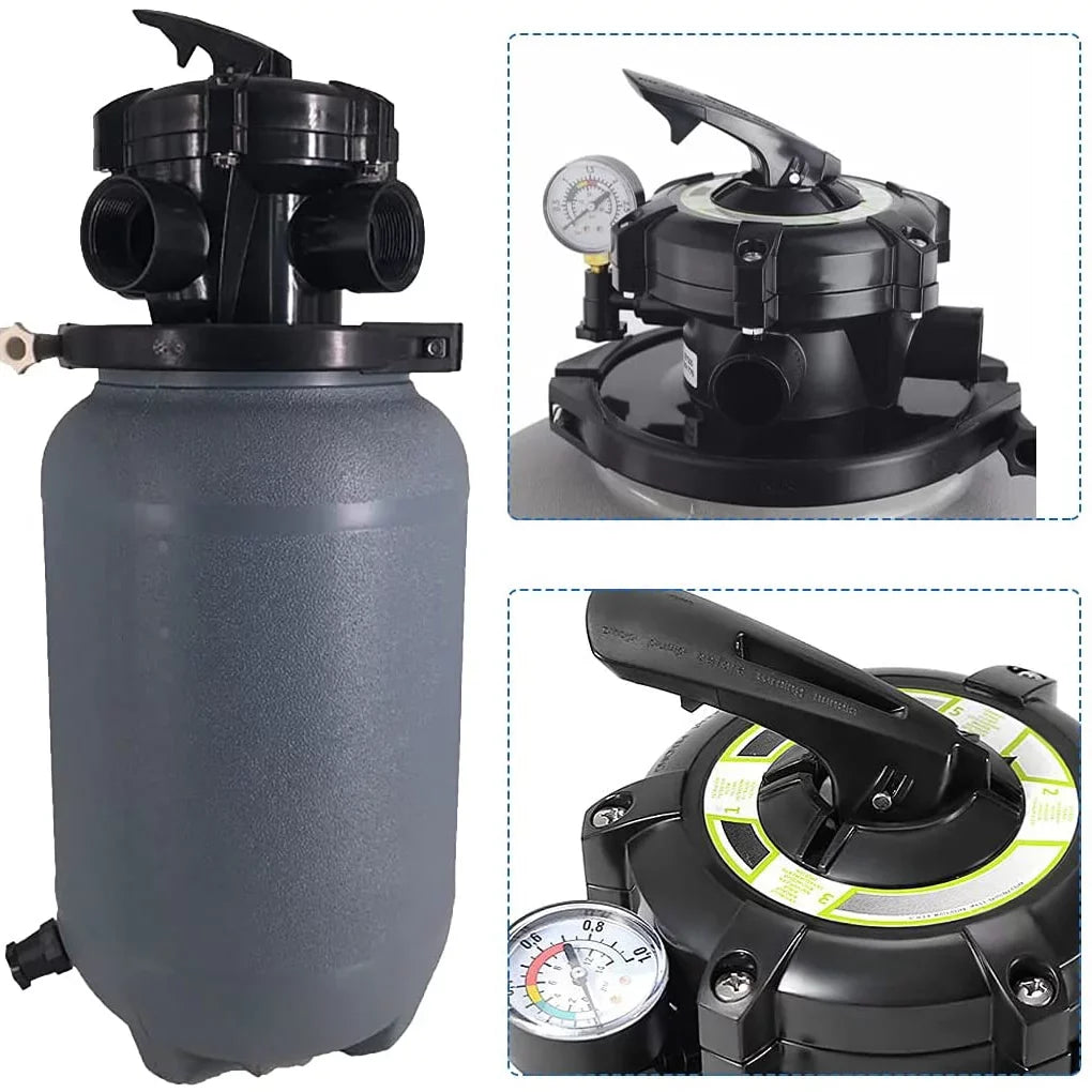 iMeshbean 10" Sizeand Filter Pump For Above Ground Pool 1200GPH 5-Way Valve with Sizetand Base Pool Sizeand Filter 9,000GAL