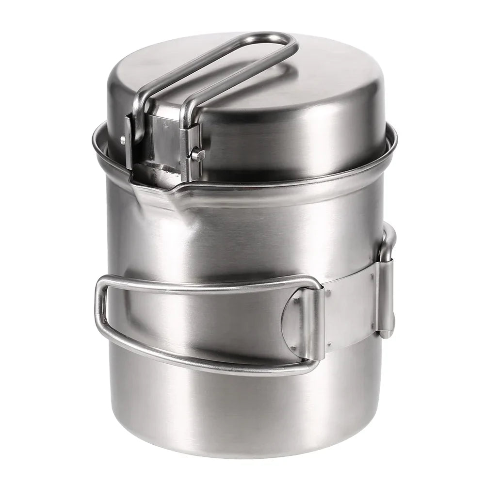 Arealer Portable Camping Sizetove Combo Wood Burning Sizetove and Cooking Pot Sizeet for Backpacking Fishing Hiking