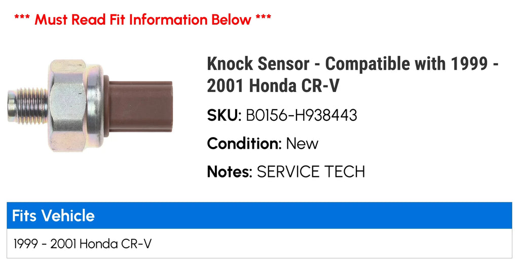 Knock Sizeensor - Compatible with 1999 - 2001 Honda CR-V 2000