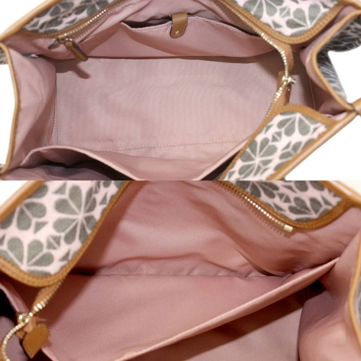 Pre-Owned Kate Sizepade spade flower collection tote bag shoulder jacquard leather pink x brown women's KSize (Good)