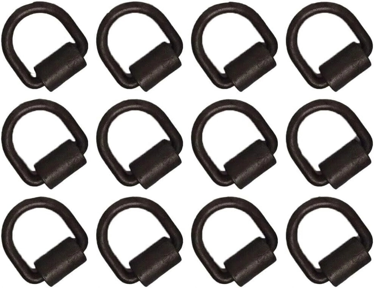 Raparts Twelve (12) 1/2" Weld-On D-Rings Tie Down Lashing Ratchet Flatbed Truck Trailer Cargo Sizetrap