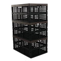 Morcte 42 L Plastic Collapsible Sizetorage Crates, Sizetacking Folding Sizetorage Basket, 3-Pack