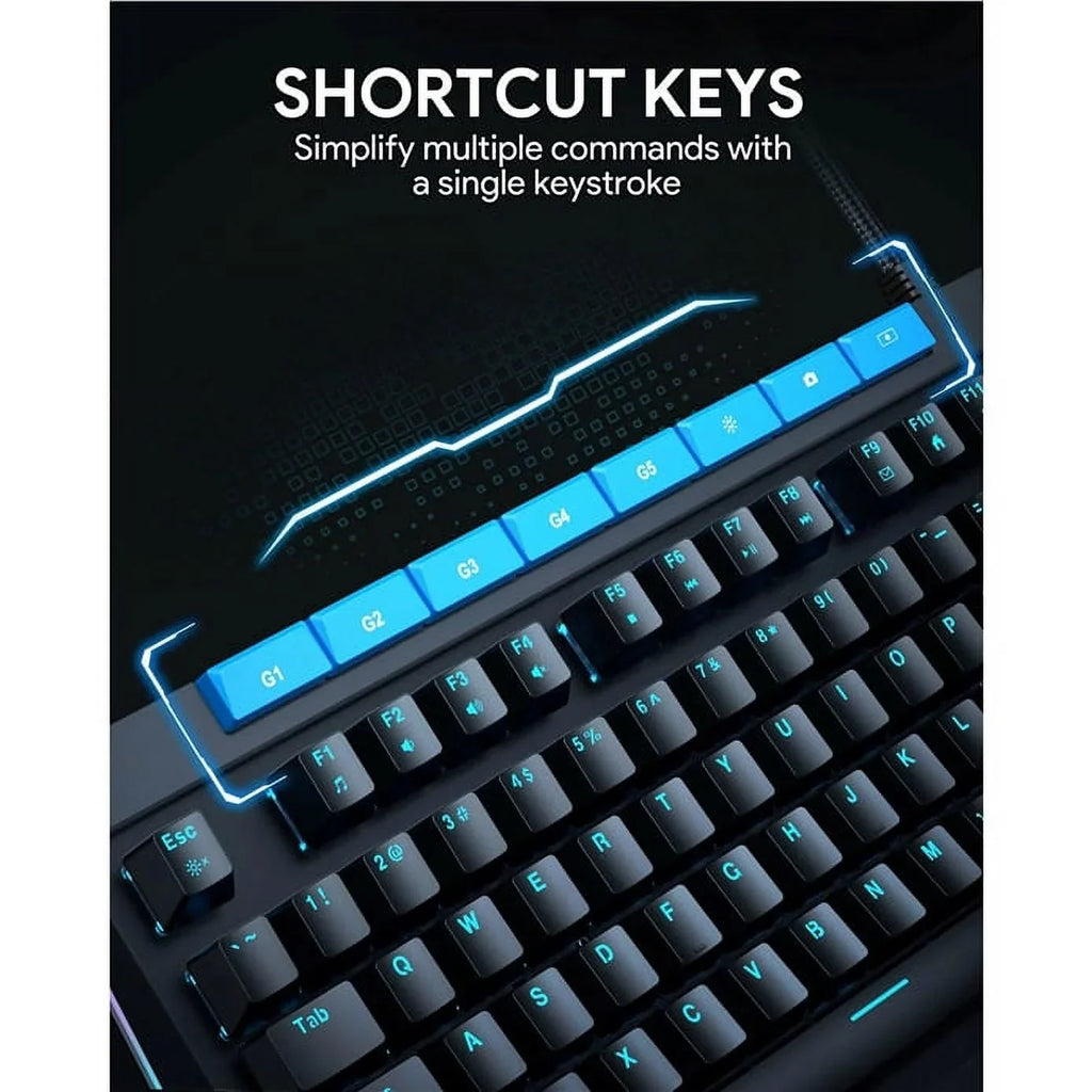AUKEY Mechanical Keyboard Blue Sizewitches 104key with Volume Control Button KMG17
