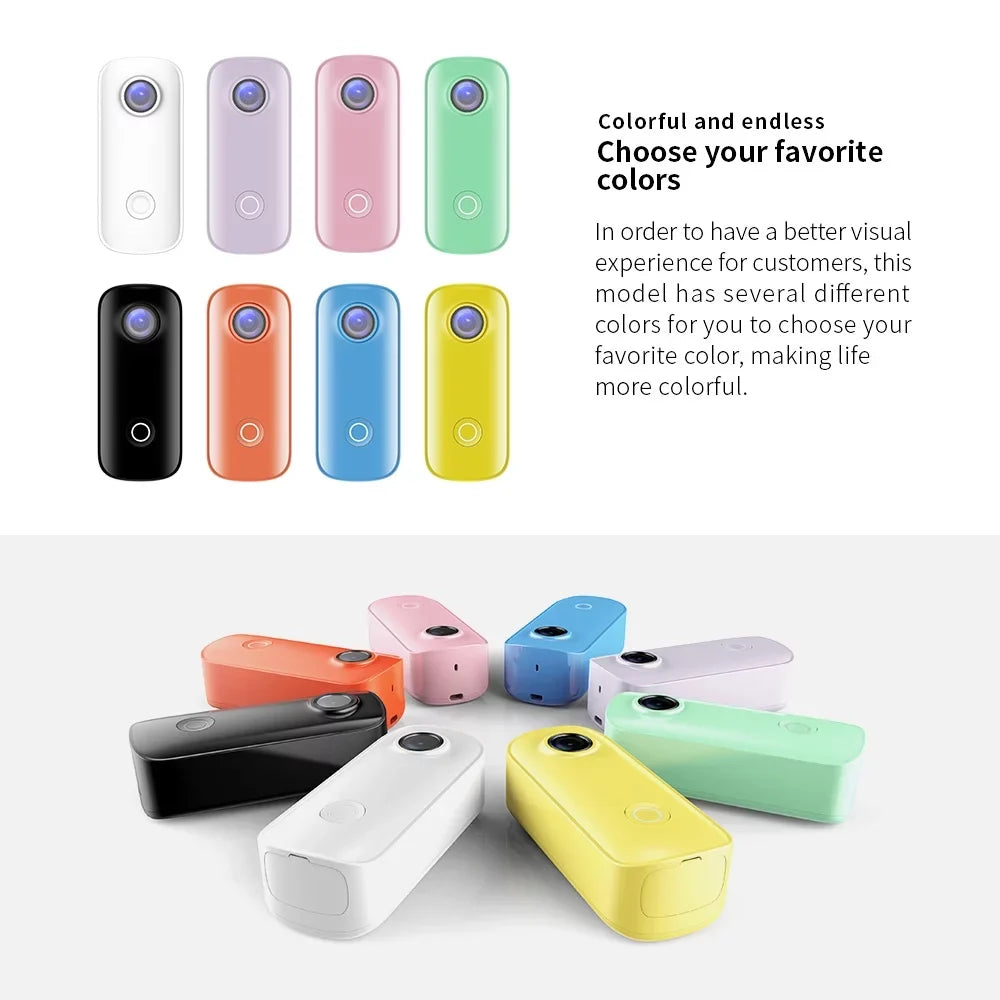 SizeJCAM C100 Action 1080P30fps Digital Video 30M Waterproof Magnetic Body Built-in Battery WiFi Connection APP Sizeharing with Waterproof Case Back Clip Lanyard