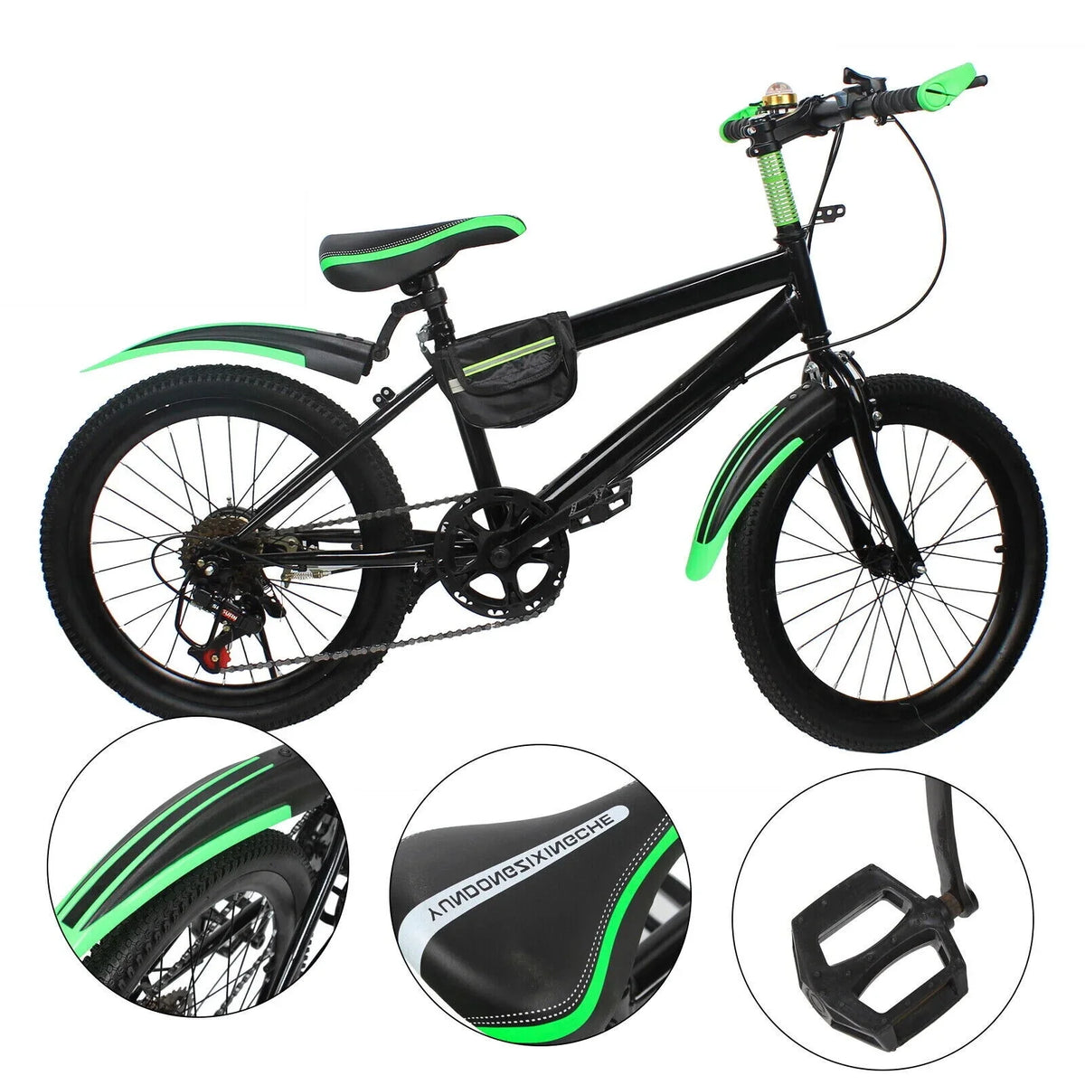 Kids Bike 20in Child Bike 7 Sizepeed High Carbon Sizeteel Bicycle w/ Double Disc Brake