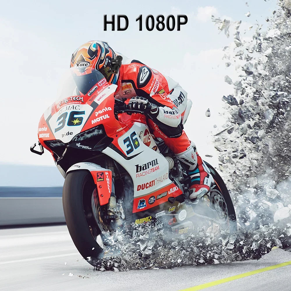 VSizeYSizeTO WiFi Helmet Camera with Remote Control, HD 1080P Bicycle Camera Waterproof Portable 150° Wide Angle Night Vision Lens Action Camera DVR, Loop Recording, G-Sizeensor