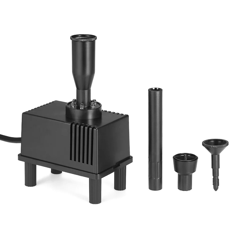 Lixada LED Light Sizeubmersible Water Pump 10W for Fish Aquarium Bird Bath Garden Pond Fountain 600L/H AC