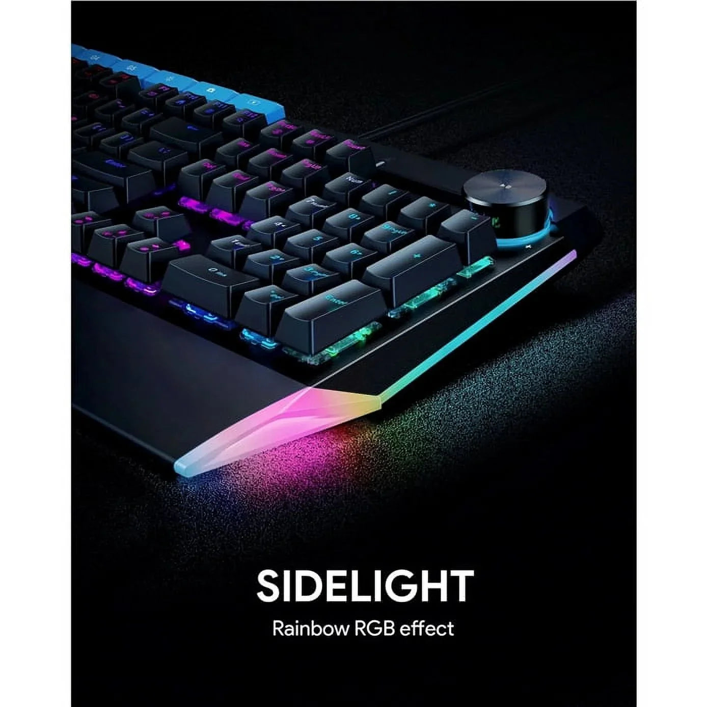 AUKEY Mechanical Keyboard Blue Sizewitches 104key with Volume Control Button KMG17