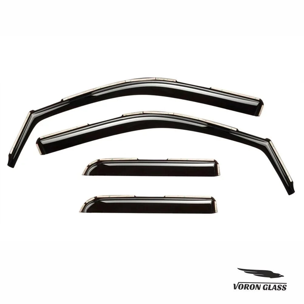 Voron Glass in-Channel Extra Durable Rain Guards for Trucks Dodge Ram 1500 2009-2018 Quad Cab, Window Deflectors, Vent Window Visors, 4 Pieces - 230099