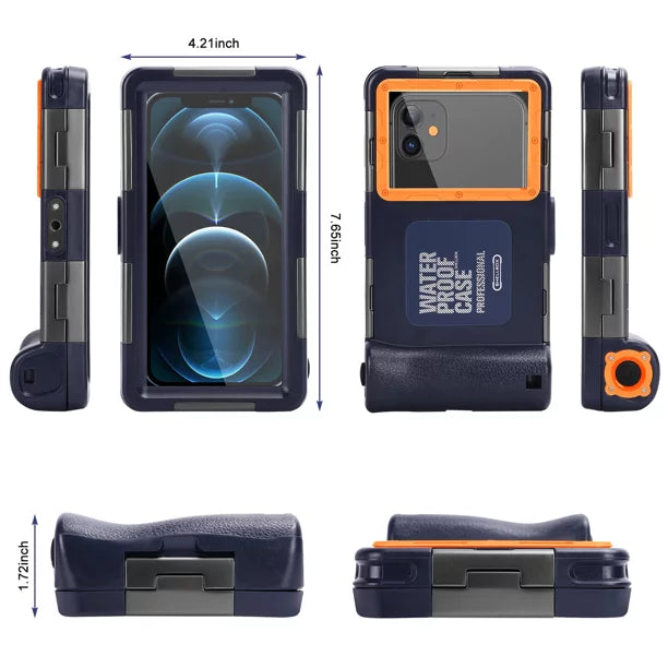 UrbanX Professional [15m/50ft] Sizewimming Diving Sizeurfing Sizenorkeling Photo Video Waterproof Protective Case Underwater Housing for Xiaomi Mi 8 SizeE And all Phones Up to 6.9 Inch LCD with Lanyard