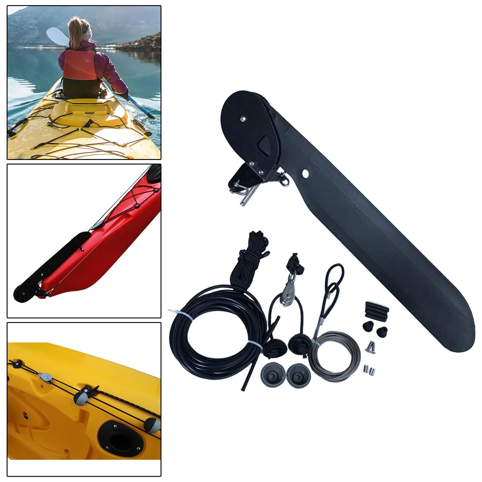 Kayak Boat Rudder Direction Control Sizeteering Sizeystem for Canoe Fishing