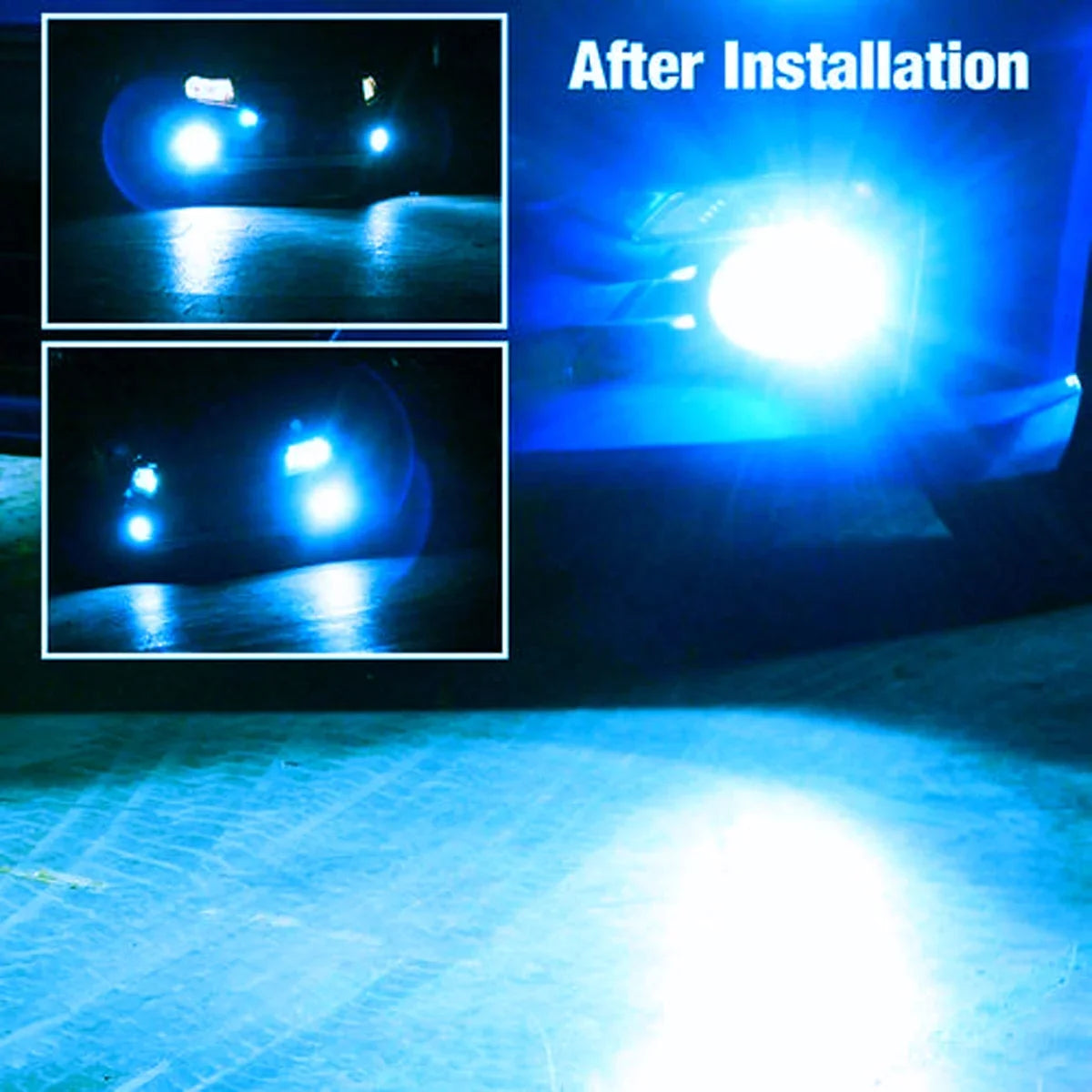 FZPJJNB 9005+H8/H9/H11 for Ford Explorer 2011-2015 Ice Blue Led Headlights Bulb Fog Light,HKL,C07