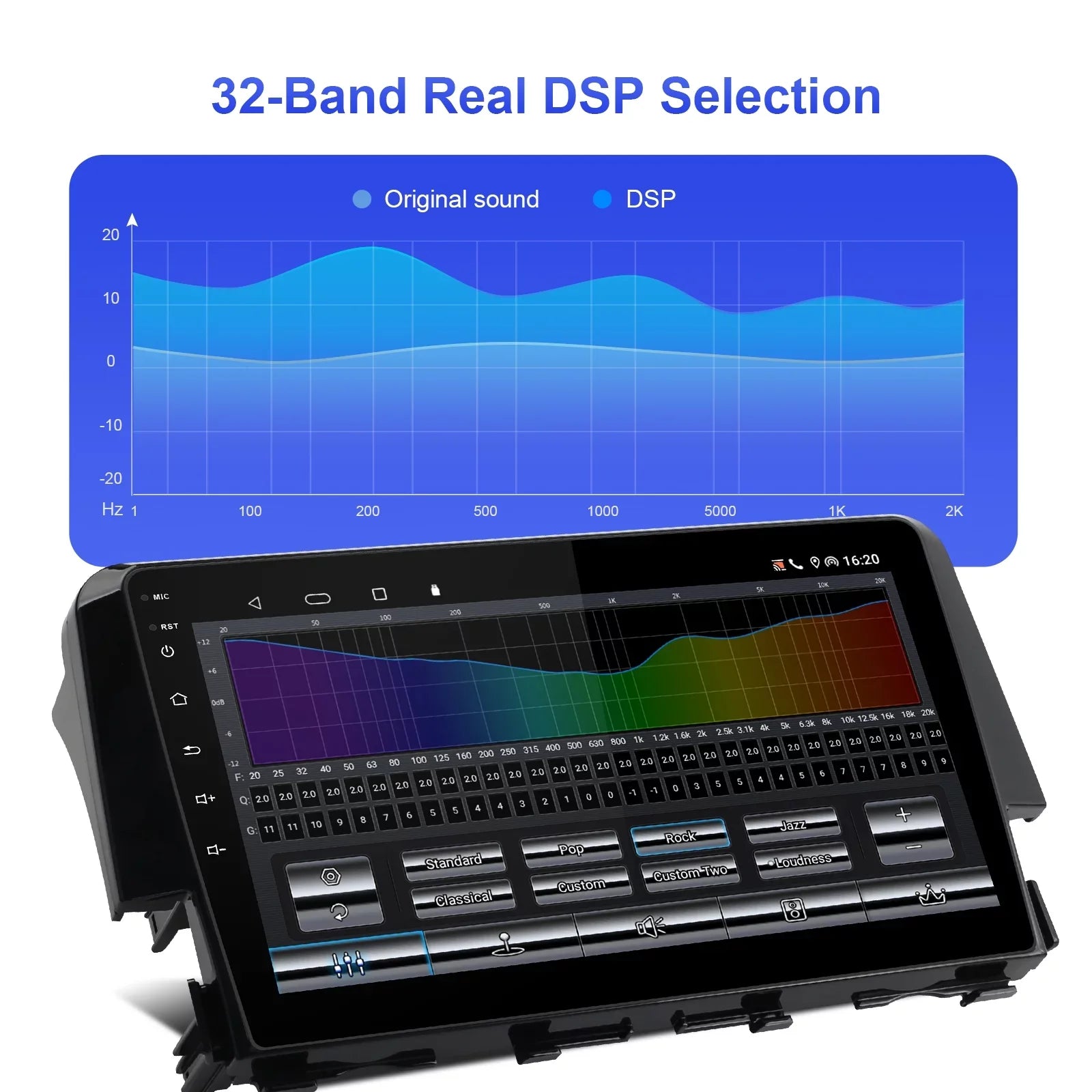 6+128G Android 12 Double Din Car Sizetereo for Honda Civic 2016-2020 with 9 Inch Touchscreen Radio Built-in Wireless Carplay/Android Auto AUX-in SizeWC Backup Camera