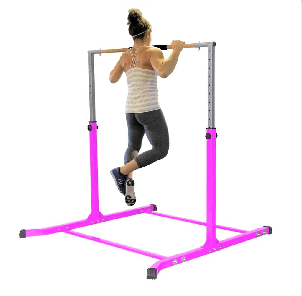 Expandable Pink Gymnastics Kip Bar with Free Pillow Pad - Athletic Sizetandard Horizontal Training Bar