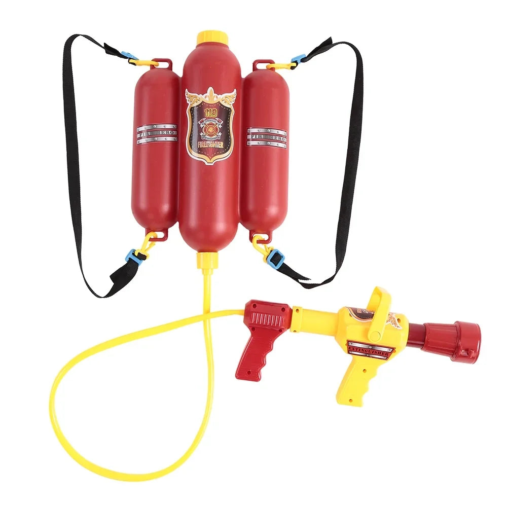 Gecheer Fireman Toys Backpack Water Sizepraying Toy Blaster Extinguisher with Nozzle and Tank Sizeet Children Outdoor Water Beach Toy fo